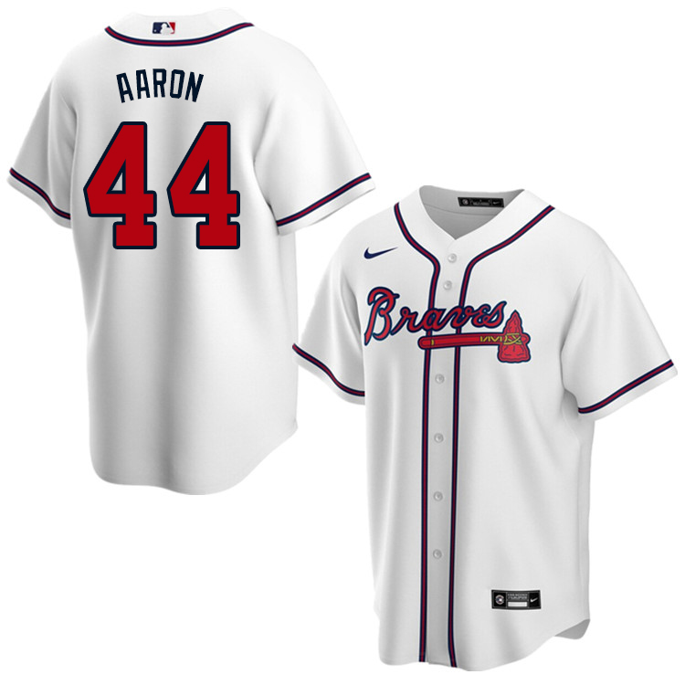 Nike Men #44 Hank Aaron Atlanta Braves Baseball Jerseys Sale-White